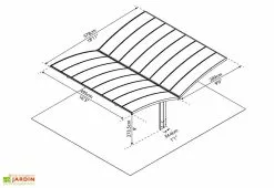 Carport Double Arizona Breeze 4,95 X 5,78 M Gris | Palram - Canopia 11 Carport Double Arizona Breeze 4,95 X 5,78 M Gris | Palram - Canopia -Abri et rangement boutique carport double aluminium polycarbonate arizona 28 6 m