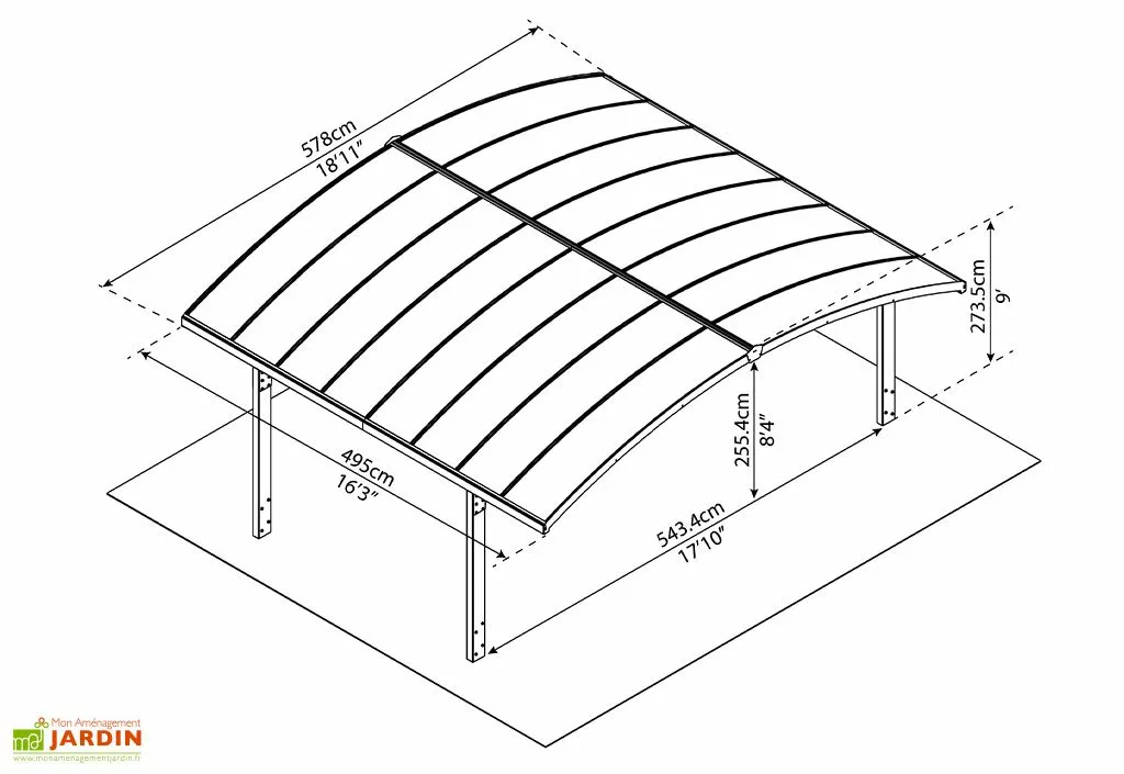 Carport Double Arizona Breeze 4,95 X 5,78 M Gris | Palram - Canopia 7 Carport Double Arizona Breeze 4,95 X 5,78 M Gris | Palram - Canopia – Image 5