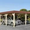Weka Carport Double En Bois D’épicéa Brut Et Acier Galvanisé 39,75 M² -Abri et rangement boutique carport double bois acier galvanise 39m