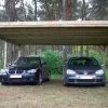 Gardenas Carport Double En Bois D’Épicéa Traité Et Fibre De Verre 25 M²