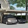 Weka Carport Double En Bois De Pin Traité Et PVC Avec Arc - 25 M² -Abri et rangement boutique carport double bois pin arche