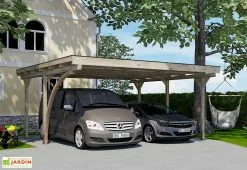 Weka Carport Double En Bois De Pin Traité Et PVC Avec Arc - 25 M²