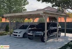 Weka Carport Double En Bois De Pin Traité Et PVC - 25 M²