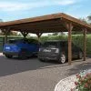 Forest Style Carport Double En Bois Traité Avec Couverture En Polycarbonate – 30,9 M² -Abri et rangement boutique carport double bois victor 1