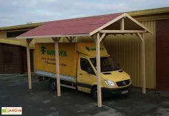 Habrita Carport Bois Contrecollé Double Pente 30° 3,5x6m Spécial Camping-Car