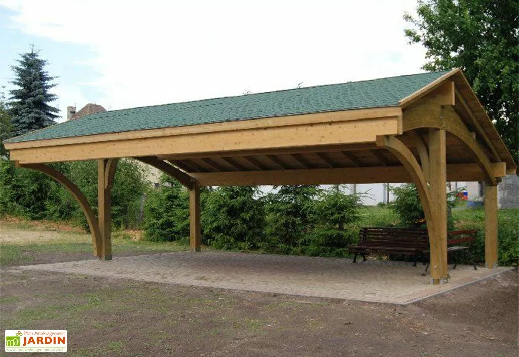 Jagram Carport 3 Voitures En Bois Traité Revelatio 3 - 49 M² 3 Jagram Carport 3 Voitures En Bois Traité Revelatio 3 - 49 M²