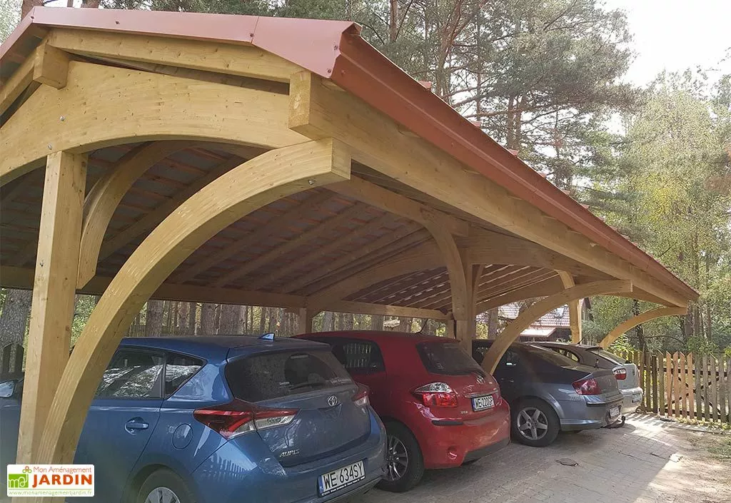 Jagram Carport 4 Voitures En Bois Traité Revelatio 4 - 69 M² 5 Jagram Carport 4 Voitures En Bois Traité Revelatio 4 - 69 M² – Image 3
