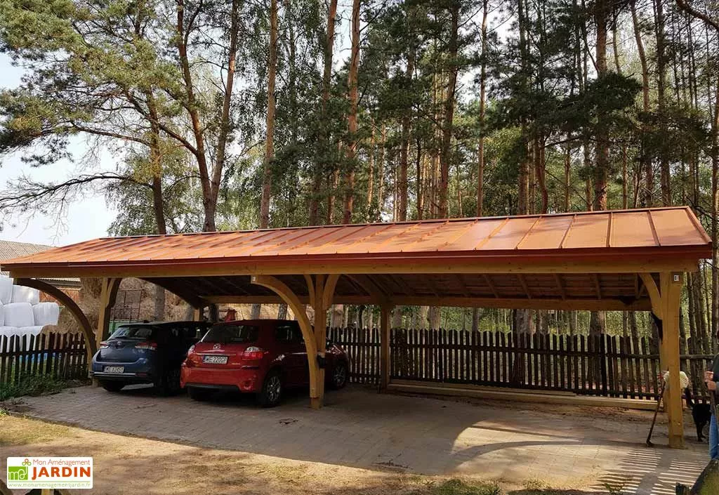 Jagram Carport 4 Voitures En Bois Traité Revelatio 4 - 69 M² 4 Jagram Carport 4 Voitures En Bois Traité Revelatio 4 - 69 M² – Image 2