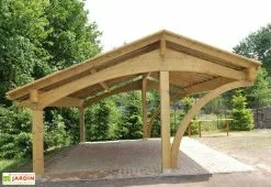 Jagram Carport 3 Voitures En Bois Traité Revelatio 3 - 49 M² 8 Jagram Carport 3 Voitures En Bois Traité Revelatio 3 - 49 M² -Abri et rangement boutique carport en bois revelatio triple 3 voitures arche