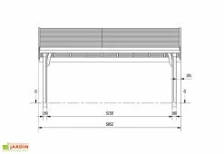 Jagram Carport 2 Voitures En Bois Traité Revelatio 2 - 34 M² -Abri et rangement boutique carport epicea massif traite et lamelle colle revelatio 3