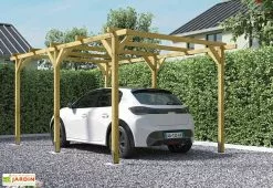 Forest Style Carport En Bois De Pin Traité Autoclave 15,4 M² - Henri