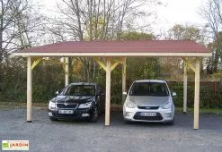 Habrita Carport Monopente En Bois D’Épicéa Traité 22 M²