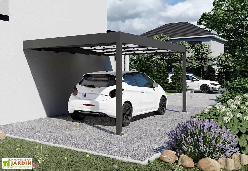 TRIGANO Carport Adossé En Aluminium Et Polycarbonate Libeccio 16 M² 3 TRIGANO Carport Adossé En Aluminium Et Polycarbonate Libeccio 16 M²