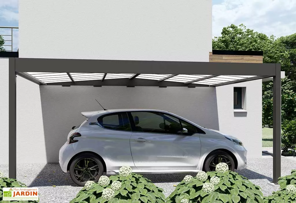 TRIGANO Carport Adossé En Aluminium Et Polycarbonate Libeccio 16 M² 4 TRIGANO Carport Adossé En Aluminium Et Polycarbonate Libeccio 16 M² – Image 2