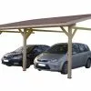 Habrita Carport Mural En Bois D’Épicéa Traité 22 M²