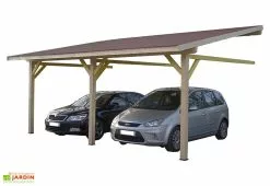 Habrita Carport Mural En Bois D’Épicéa Traité 22 M²