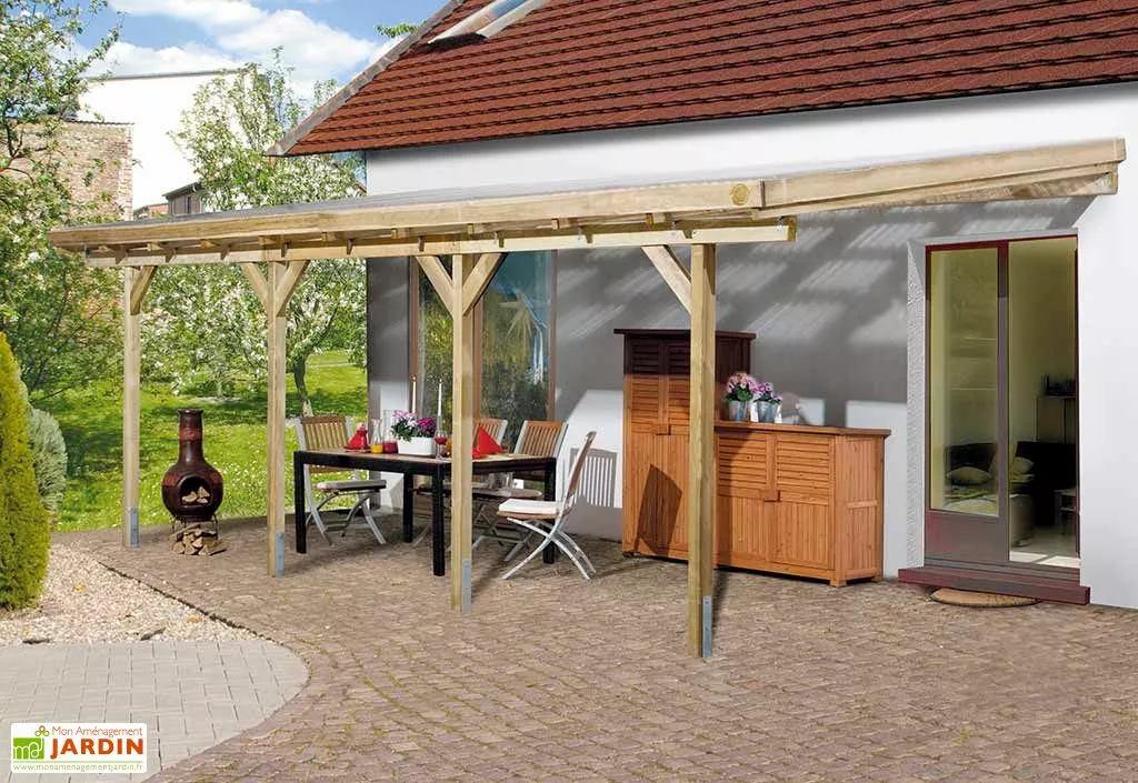Weka Pergola Bois Adossée Couverte 3x7 Toiture PVC - 704 X 306 Cm 4 Weka Pergola Bois Adossée Couverte 3x7 Toiture PVC - 704 X 306 Cm – Image 2