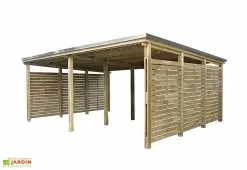 Forest Style Carport En Bois Traité 2 Voitures 38 M² - Shelty 2
