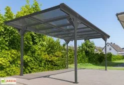 Westmann Carport Simple En Aluminium Et Polycarbonate Anthracite - 15,34 M²