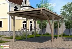 Weka Carport Simple En Bois De Pin Traité Et PVC Avec Arc 606 A T2 - 18 M²