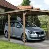 Weka Carport Simple En Bois De Pin Traité Et PVC 606 T1 - 15 M² -Abri et rangement boutique carport simple bois pvc weka