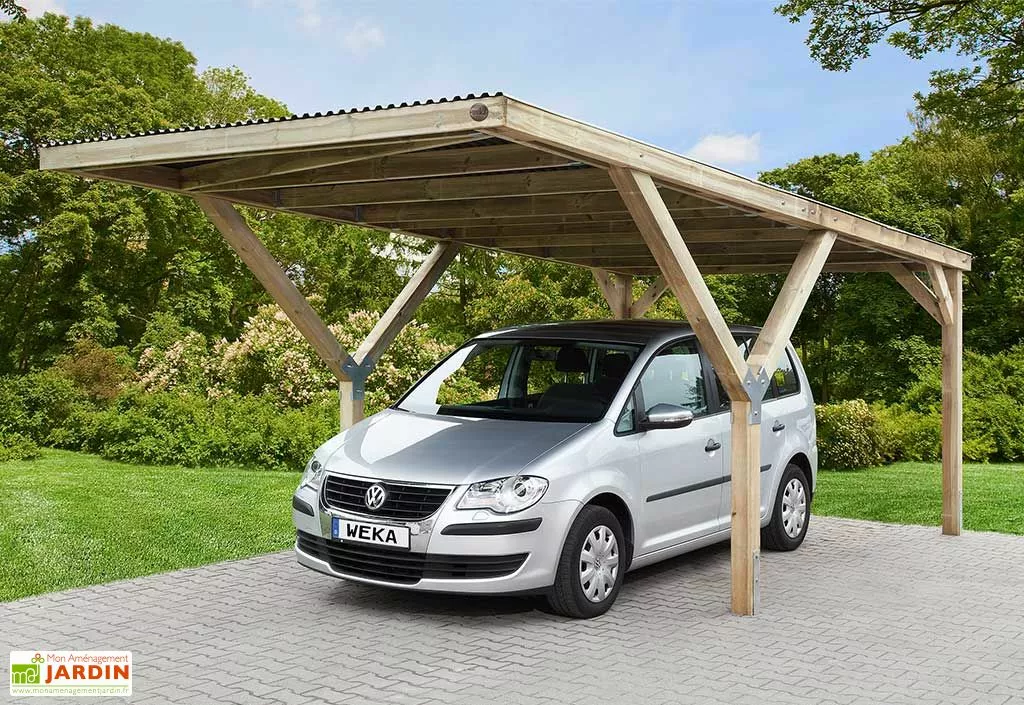 Weka Carport Simple En Bois De Pin Traité Et PVC – 18,5 M² 3 Weka Carport Simple En Bois De Pin Traité Et PVC – 18,5 M²