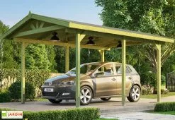 Weka Carport Simple En Bois De Pin Traité Avec Toit Double Pente – 17 M²