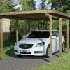 Weka Carport Simple En Bois De Pin Traité Et PVC 606 T2 - 18 M² -Abri et rangement boutique carport simple voiture bois pvc 18m