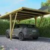 Forest Style Carport En Bois De Pin Traité Autoclave 16,5 M² - Victor Modern -Abri et rangement boutique carport victor modern dans jardin