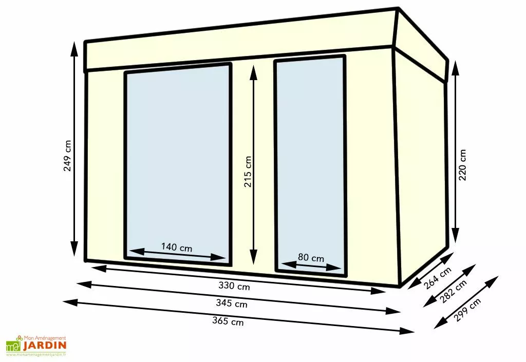 Décor Et Jardin Chalet En Bois Habitable Isolé 90 Mm Double Vitrage Toit Plat 9 M² 8 Décor Et Jardin Chalet En Bois Habitable Isolé 90 Mm Double Vitrage Toit Plat 9 M² – Image 6