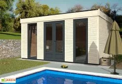 Décor Et Jardin Chalet En Bois Habitable Isolé 90 Mm Double Vitrage Toit Plat 15 M² -Abri et rangement boutique chalet en bois 15m2 habitable 1
