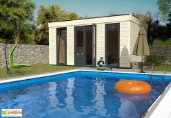 Décor Et Jardin Chalet En Bois Habitable Isolé 90 Mm Double Vitrage Toit Plat 15 M² -Abri et rangement boutique chalet en bois 15m2 habitable 2