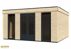 Décor Et Jardin Chalet En Bois Habitable Isolé 90 Mm Double Vitrage Toit Plat 23,04 M² -Abri et rangement boutique chalet en bois 23m2 habitable 1