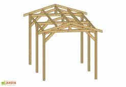 C.P.B.F Carport Camping-car Bois Douglas 23 à 41 M² H. 3,20 M – Azur 6 Poteaux -Abri et rangement boutique charpente carport bois camping car 230cm cpbf azur