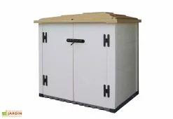 Habrita Coffre De Rangement Multifonction En PVC 1100L 122x82x130cm -Abri et rangement boutique coffre de rangement en resine taupe 120x80 3