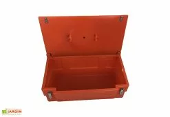 Plast'Up Coffre De Jardin Avec Poignées + Grenouillères + Cadenas – 100 L -Abri et rangement boutique coffre jardin 100l cadenas orange