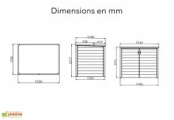 Green Outside Coffre De Jardin En Composite 155 X 115 X 120 Cm – Util’ Multifonctions -Abri et rangement boutique coffre jardin rangement composite util multifonctions 3