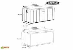 Coffre De Rangement En Lifetime En PEHD Imitation Bois 570 L -Abri et rangement boutique coffre rangement jardin lifetime pehd imitation bois 570l 11