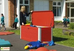 Trimetals Coffre De Rangement Design En Métal PatioBox 187x78,5x72cm (4 Coloris) -Abri et rangement boutique coffre rangement jardin metal acier galvanise trimetals patiobox l 2