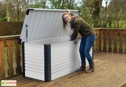 Trimetals Coffre De Rangement Design En Métal PatioBox 135x78,5x72cm (4 Coloris) -Abri et rangement boutique coffre rangement jardin metal acier galvanise trimetals patiobox s 3 2