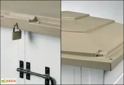 Habrita Coffre De Rangement Multifonction En PVC 1100L 122x82x130cm -Abri et rangement boutique coffre rangement jardin resine 1100l box evo 100 garofalo