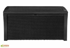 Chalêt-Jardin Coffre De Rangement Rio Anthracite -Abri et rangement boutique coffre rangement jardin resine tressee rio anthracite 2