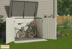 Coffre De Rangement PVC Poubelles Multifonctions Suncast -Abri et rangement boutique coffre rangement resine pvc cache poubelle