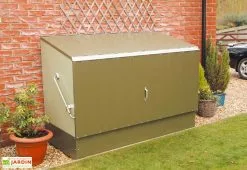 Trimetals Coffre De Rangement Métal Vélos Vert (196x89x133) -Abri et rangement boutique coffre rangement velos vert