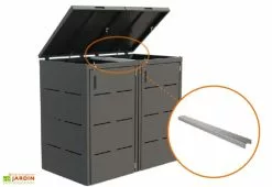 Telluria Connecteur Pour Cache Poubelles En Acier Galvanisé 61,5 X 6,2 Cm -Abri et rangement boutique connecteur cache poubelle