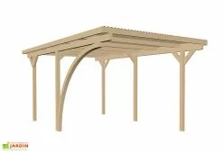 Weka Carport Simple En Bois De Pin Traité Et PVC Avec Arc 606 A T1 - 15 M² -Abri et rangement boutique dessin carport voiture bois arc weka