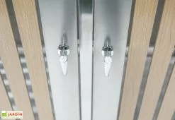 Westmann Cache Poubelle Extérieur Double Inox Imitation Bois – 2x 240 Litres 13 Westmann Cache Poubelle Extérieur Double Inox Imitation Bois – 2x 240 Litres -Abri et rangement boutique detail poignee cache poubelle westmann wmhhwtc 51