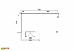 Green Outside Abri De Jardin Composite Toit Plat + Auvent – Actual 6 X 3 M Effet Teck -Abri et rangement boutique dimensions abri jardin auvent 18m2 composite