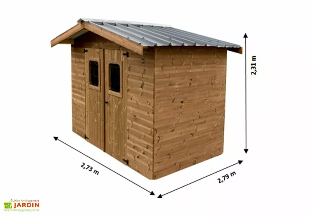 Habrita Abri De Jardin En Bois D’épicéa Traité Toit Bac Acier Thermabri – 5,05 M² 4 Habrita Abri De Jardin En Bois D’épicéa Traité Toit Bac Acier Thermabri – 5,05 M² – Image 2