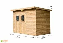 Habrita Abri De Jardin En Bois D’épicéa Traité Theora – 4,97 M² -Abri et rangement boutique dimensions abri jardin monopente theora